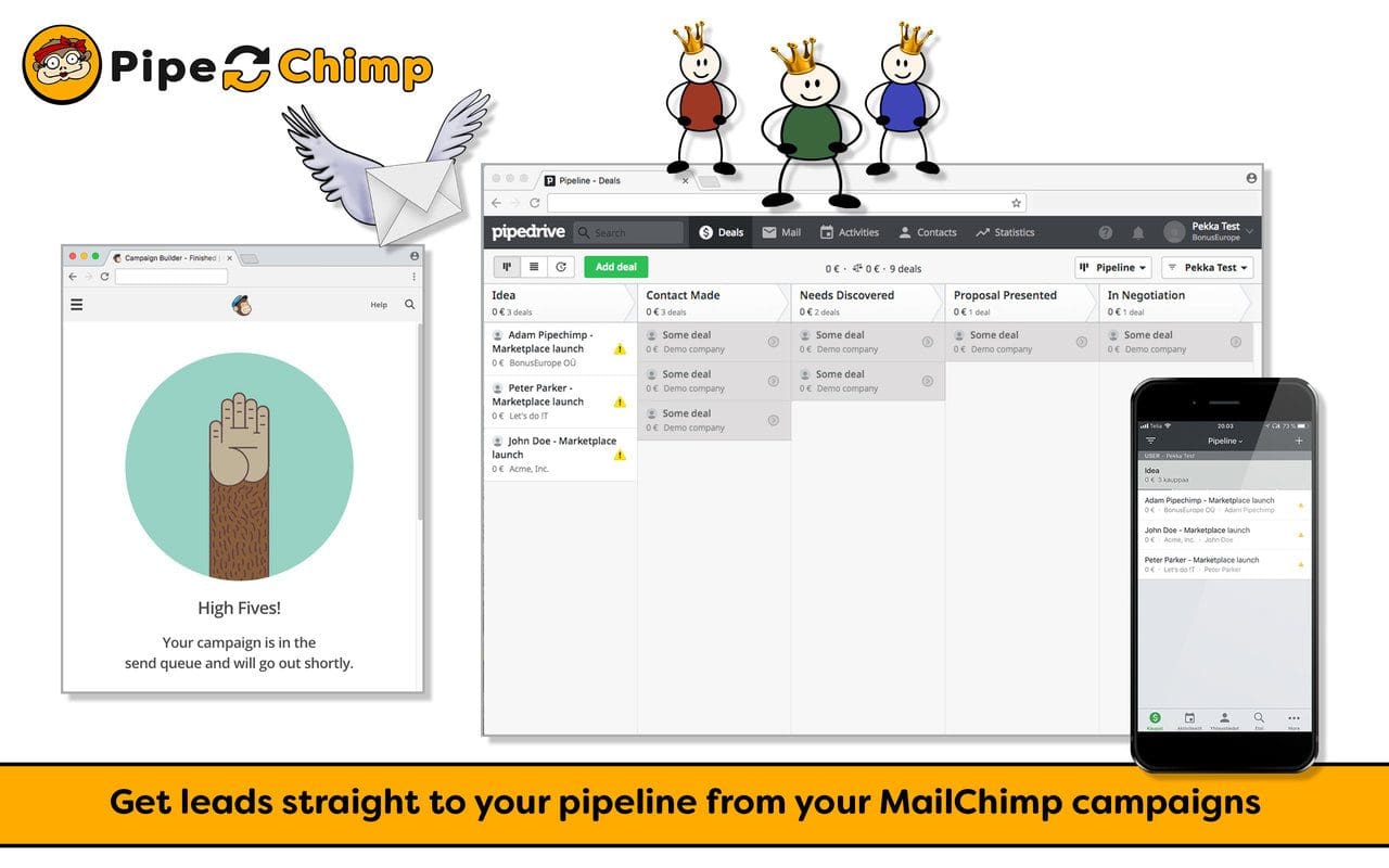 Pipedrive and Mailchimp with Pipechimp