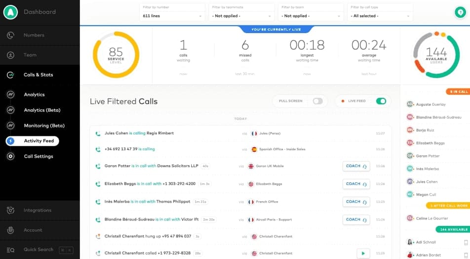 Features of Aircall Communication
