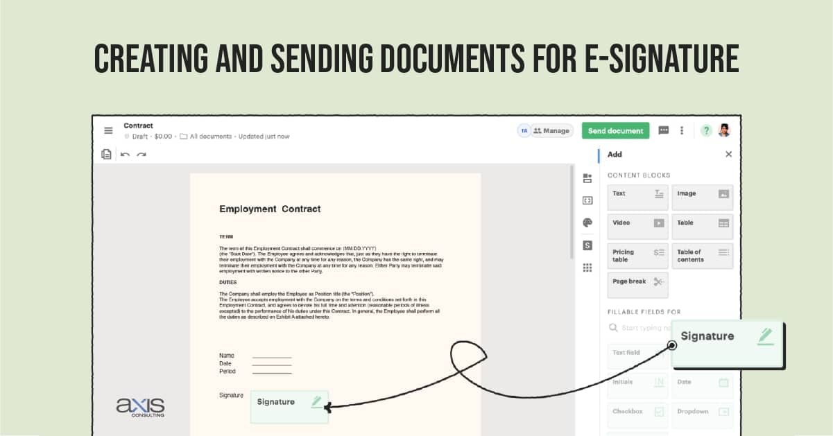 Creating and Sending Documents for E Signature