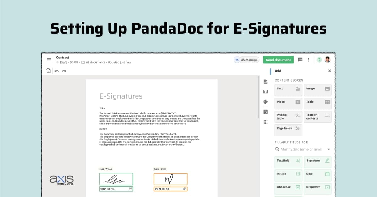 Setting Up PandaDoc for E Signatures