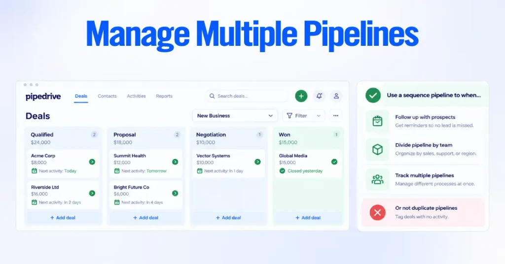 Manage Multiple Pipelines for Different Sales Processes